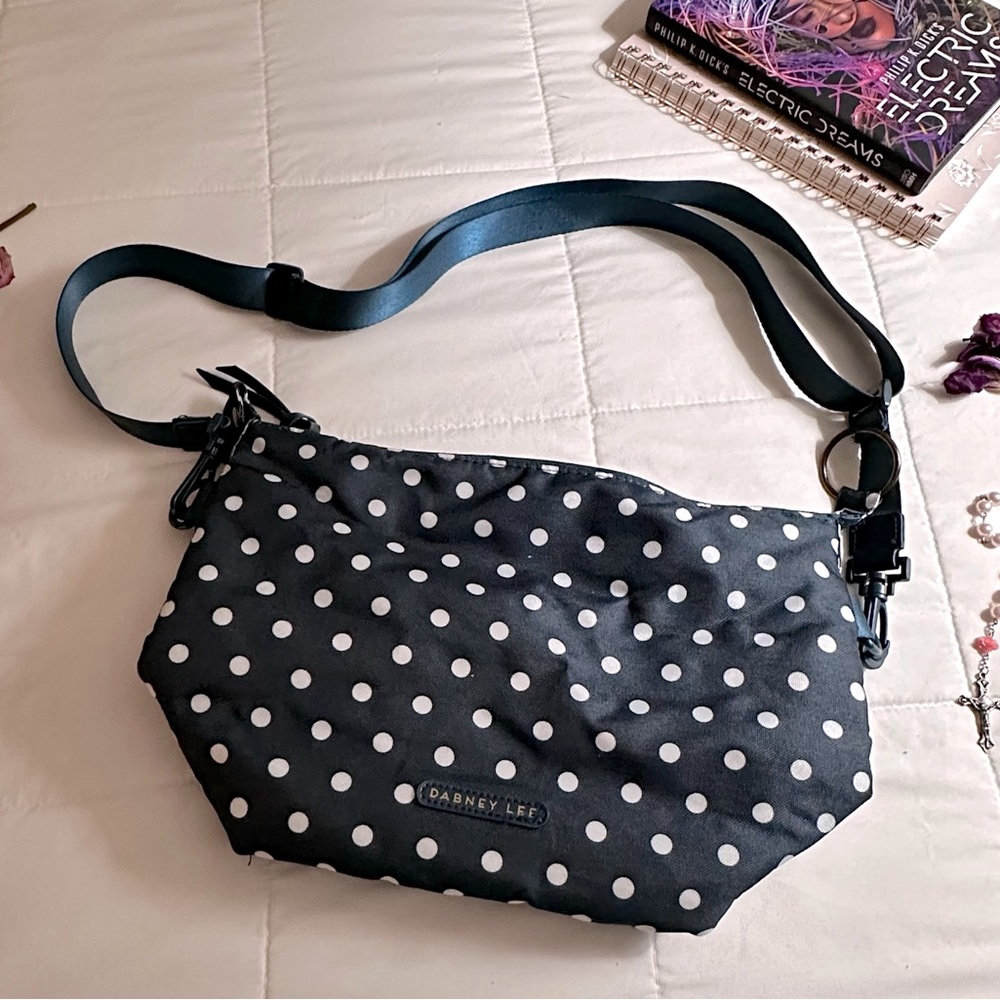 Navy Blue Polka Dot Insulated Lunch Tote